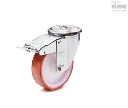ΤΡΟΧΟΣ PU Φ100mm ΜΕ ΦΡΕΝΟ RE.FF-100-FBF-N