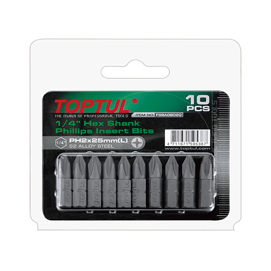 ΣΕΤ ΜΥΤΕΣ KATΣΑΒΙΔΙΟΥ PH2 x 25mm 1/4'' 10 Pcs
