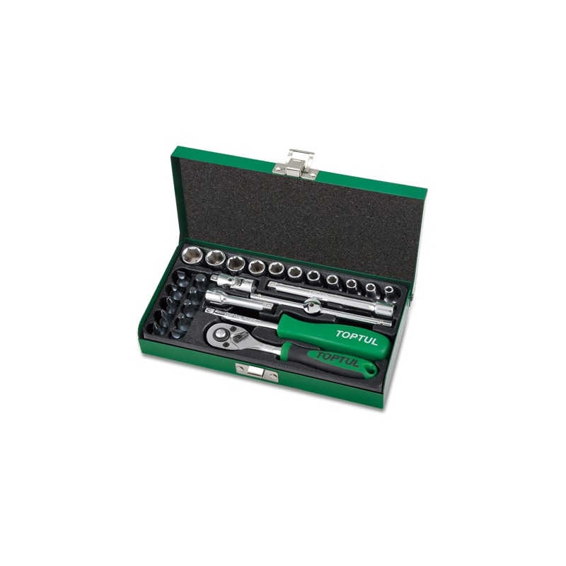 ΣΥΛΛΟΓΗ ΜΕΤΑΛΛΙΚΗ 1/4'' 4-13mm 6γωνα + ΠΑΡΕΛΚΟΜΕΝΑ 27 Pcs