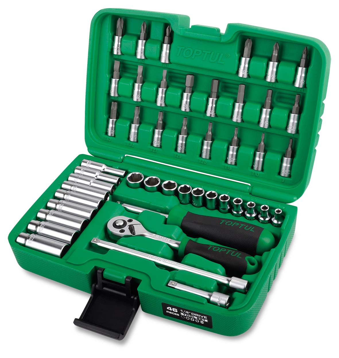 ΣΥΛΛΟΓΗ ΠΛΑΣΤΙΚΗ 1/4'' (4-13mm) KONTA 6γωνα + ΜΥΤΕΣ KAΡΥΔΑΚΙΑ +''ALLEN''+ ΠΑΡΕΛΚΟΜΕΝΑ 46 Pcs