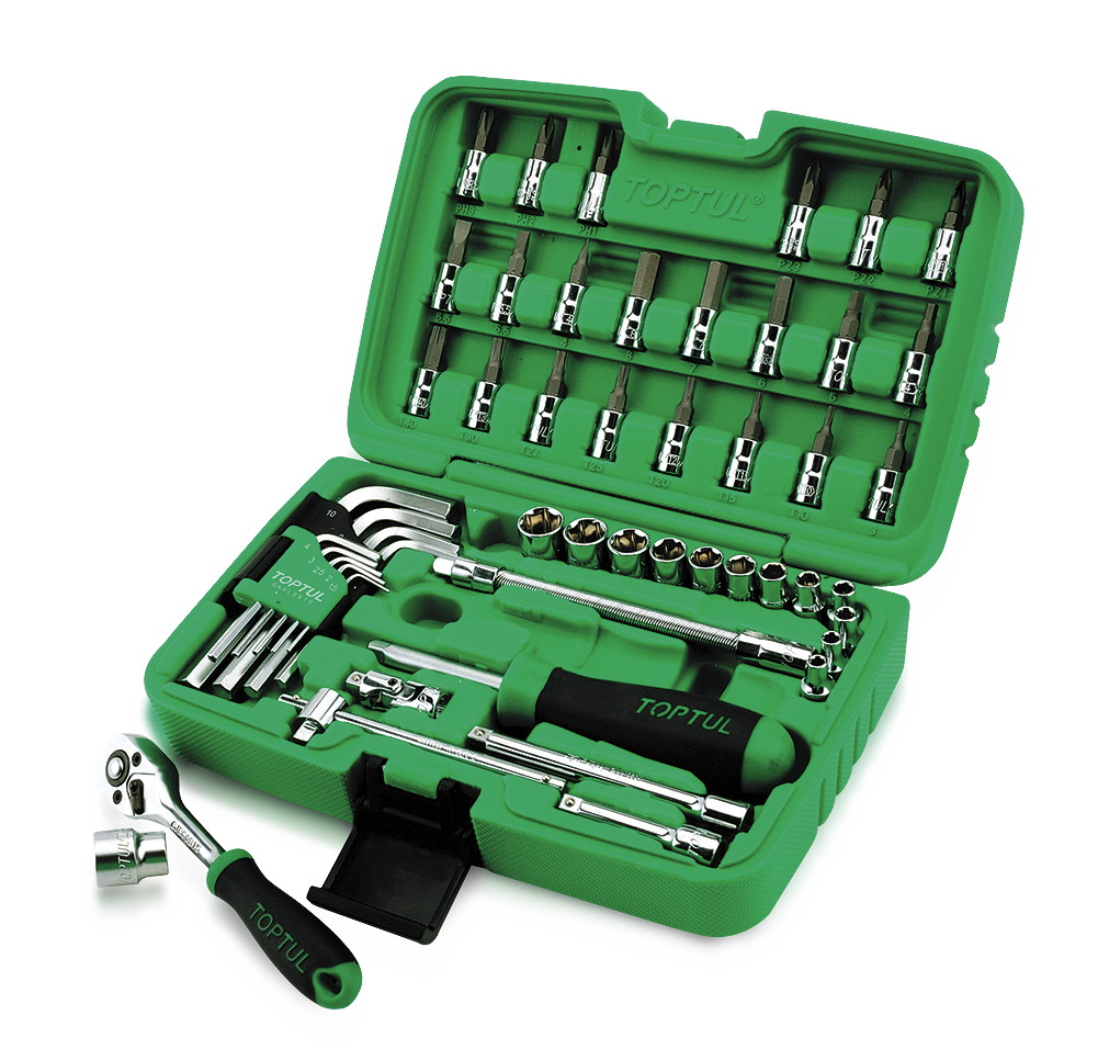 ΣΥΛΛΟΓΗ ΠΛΑΣΤΙΚΗ 1/4'' (4-14mm) KONTA 6γωνα+ΜΥΤΕΣ KAΡΥΔΑΚΙΑ+''ALLEN''+ΠΑΡΕΛΚΟΜΕΝΑ 51 Pcs