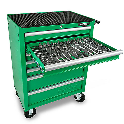 ΠΛΗΡΗΣ ΕΡΓΑΛΕΙΟΦΟΡΟΣ ''GREEN'' ΜΕ 208 Pcs ΕΡΓΑΛΕΙΩΝ (Economic Series/Mechanical Tool Set W/7 Drawer)